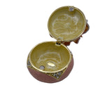 Big Round Floral Trinket Box Made with Austrian Crystals & Enamel with Gold Plating
