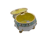 Handmade Pink Bow on Trinket Box. Made With Austrian Crystals & Enamel Gold Plated