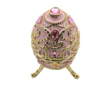 Jeweled Decorative Egg Trinket Box. Made with Enamel & Austrian Crystals Gold Plated