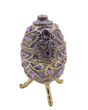 Jeweled Decorative Egg Trinket Box. Made with Enamel & Austrian Crystals Gold Plated