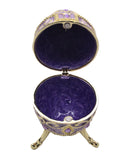 Jeweled Decorative Egg Trinket Box. Made with Enamel & Austrian Crystals Gold Plated
