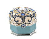 Jeweled Octagonal Shape Ring Trinket Box with Austrian Crystals