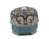 Jeweled Octagonal Shape Ring Trinket Box with Austrian Crystals