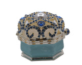 Jeweled Octagonal Shape Ring Trinket Box with Austrian Crystals