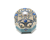 Jeweled Octagonal Shape Ring Trinket Box with Austrian Crystals