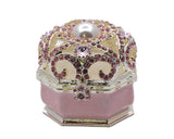 Jeweled Octagonal Shape Ring Trinket Box with Austrian Crystals