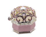 Jeweled Octagonal Shape Ring Trinket Box with Austrian Crystals