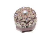 Jeweled Octagonal Shape Ring Trinket Box with Austrian Crystals