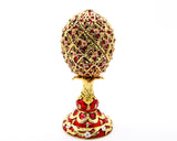 Bejeweled Floral Egg Trinket Box. Hand Detailed with Austrian Crystals & Enamel