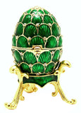 Faberge Style Egg Trinket Box with Stand with Austrian Crystals