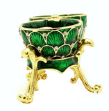 Faberge Style Egg Trinket Box with Stand with Austrian Crystals