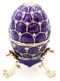Faberge Style Egg Trinket Box with Stand with Austrian Crystals