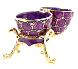 Faberge Style Egg Trinket Box with Stand with Austrian Crystals