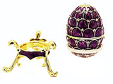 Faberge Style Egg Trinket Box with Stand with Austrian Crystals