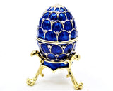 Faberge Style Egg Trinket Box with Stand with Austrian Crystals