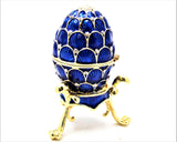 Faberge Style Egg Trinket Box with Stand with Austrian Crystals