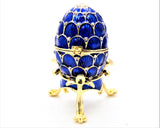 Faberge Style Egg Trinket Box with Stand with Austrian Crystals
