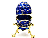 Faberge Style Egg Trinket Box with Stand with Austrian Crystals