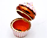 Cupcake Trinket Box with Frosty. Made with Austrian Crystals