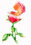 Stand Up Rose Flower Trinket Box with Austrian Crystals & Enamel