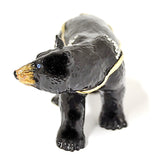Black Bear Trinket Box. Hand Detailed with Austrian Crystals & Enamel