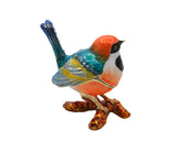 Jeweled Colorful Sparrow on Branch Trinket Box with Austrian Crystals Enamel