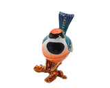 Jeweled Colorful Sparrow on Branch Trinket Box with Austrian Crystals Enamel