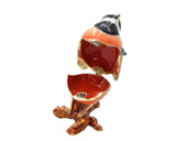 Jeweled Colorful Sparrow on Branch Trinket Box with Austrian Crystals Enamel