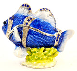 Clown Fish Trinket Box with Blue Enamel & Austrian Crystals