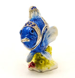 Clown Fish Trinket Box with Blue Enamel & Austrian Crystals