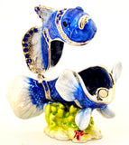 Clown Fish Trinket Box with Blue Enamel & Austrian Crystals