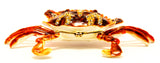 Seaside Crab Trinket Box. Brown Enamel with Austrian Crystals