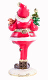 Skinny Leg Santa Claus Trinket Box with Gifts & Christmas Tree