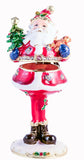 Skinny Leg Santa Claus Trinket Box with Gifts & Christmas Tree