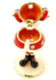 Skinny Leg Santa Claus Trinket Box with Gifts & Christmas Tree