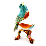 Bejeweled Sparrow Trinket Box with Colorful Enamel & Austrian Crystals