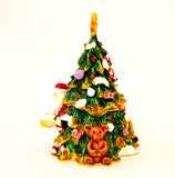 Christmas Tree with Santa, Bear & Horse Trinket Box. Very Detailed with Austrian Crystals