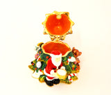 Christmas Tree with Santa, Bear & Horse Trinket Box. Very Detailed with Austrian Crystals