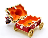 Santa & Christmas Tree on Carriage Trinket Box. Beautifully Made with Austrian Crystals