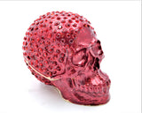 All Jeweled Skull Trinket Box Red. Hand Set Austrian Crystals