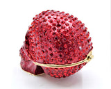 All Jeweled Skull Trinket Box Red. Hand Set Austrian Crystals