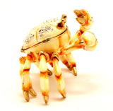 Jeweled Crab Trinket Box Made with Enamel & Austrian Crystals