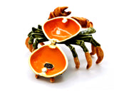 Jeweled Crab Trinket Box Made with Enamel & Austrian Crystals