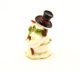White Snowman Trinket Box. Handmade with Austrian Crystals