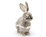 All Jeweled Rabbit Trinket Box. Hand Set Austrian Crystals