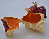 Big Hermit Crab Trinket Box. Hand Crafted with Austrian Crystals Enamel