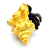 Big Hermit Crab Trinket Box. Hand Crafted with Austrian Crystals Enamel