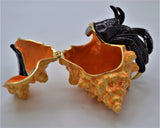 Big Hermit Crab Trinket Box. Hand Crafted with Austrian Crystals Enamel