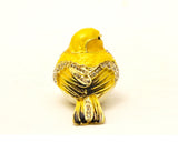 Goldfinch Bird Small Trinket Box. Hand Detailed  with Austrian Crystals