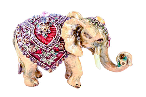 Elephant Decorative Trinket Box. Hand Crafted with Austrian Crystals